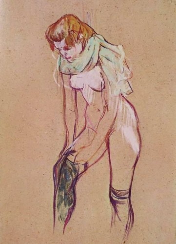 Women Pulling up her Stocking (1894) Toulouse - Lautrec